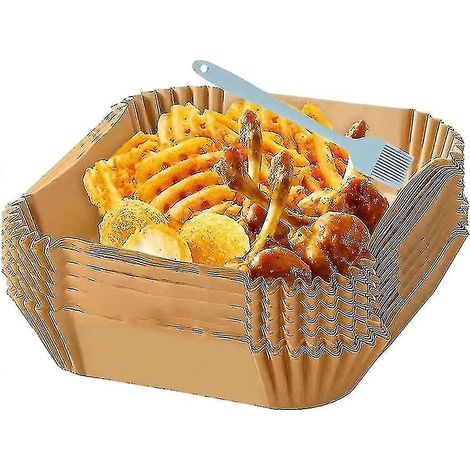 Papier sulfurisé carré (20 cm), paquet de 100 feuilles, jetable, antiadhésif et imperméable. (1/5)