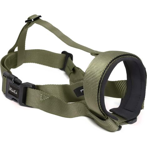 Dog Muzzle Removable Adjustable Nylon Headband, Green, S (1/5)