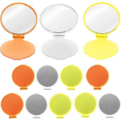 Lot de 12 miroirs ronds pliables, mini miroirs cosmétiques, miroirs de maquillage portables, miroirs de poche pour l'extérieur, pour filles-6.10X6.10X0.50CM-Violet