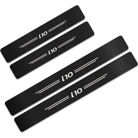 (Pour i10) 4 autocollants en fibre de carbone pour seuils de porte de voiture Hyundai i20,i10,Kona,Ioniq,i40,Creta,Equus,ix25,ix55,Eon - Accessoires auto (1/3)