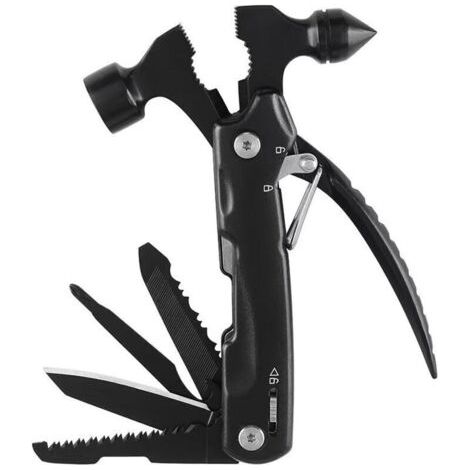 Marteau à Cornes Multifonction en Acier Inoxydable - Outil Compact pour Outdoor & Domestique