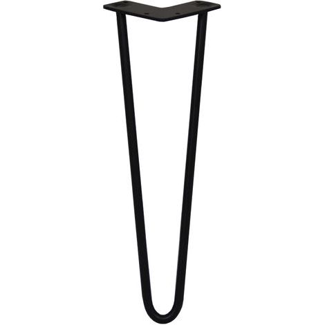 4 Gambe per Tavolo a Forcina SkiSki Legs 40,6cm Acciaio Nero 2 Rebbi 12mm (1/5)
