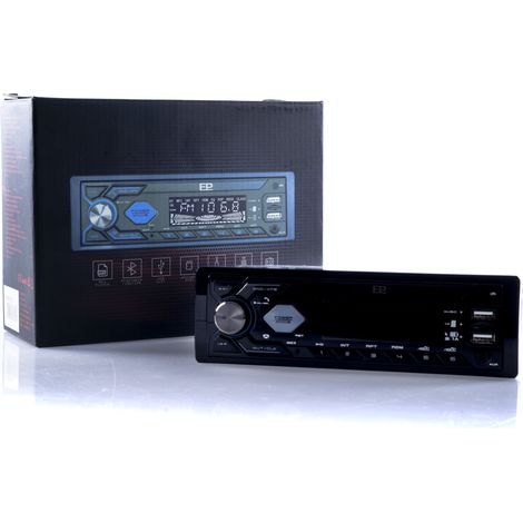 Radio de coche 1 DIN con Bluetooth, USB y carga rápida - AZUL (1/5)