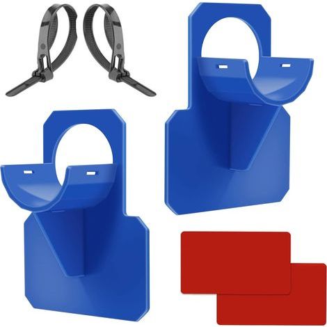 Set mit 2 blauen Poolschlauchhalterungen - Poolschlauchzubehör mit Durchstoß-, Reiß- und Zugfestigkeit (30-37 mm)