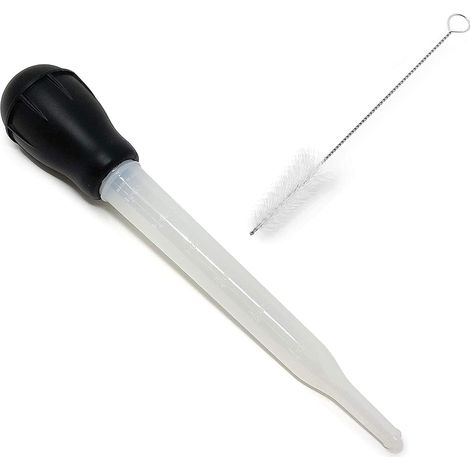 Ensemble pour injecter la sauce à la dinde, seringue avec goupillon de nettoyage, seringue graduée pour la cuisson au barbecue, au four et en cuisine (1/5)