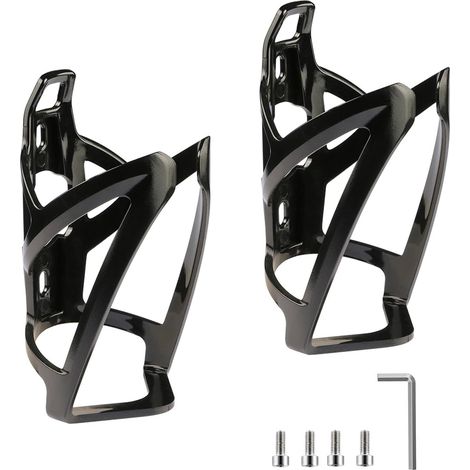 APEX Porte-bidon de vélo, porte-bidon et porte-gobelet légers avec vis, gourde de vélo universelle (2 pièces, noir) (1/5)
