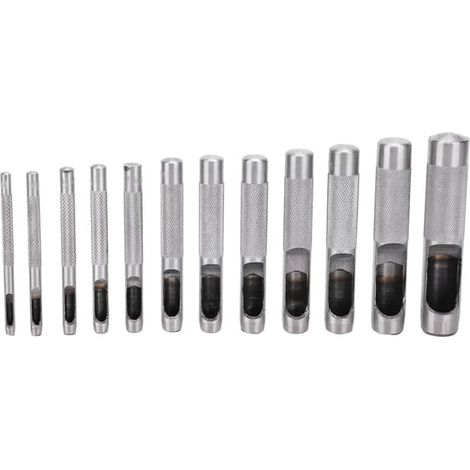 Jeu de 12 poinçons en acier au carbone, outil à main multifonctionnel 3-16 mm (1/5)