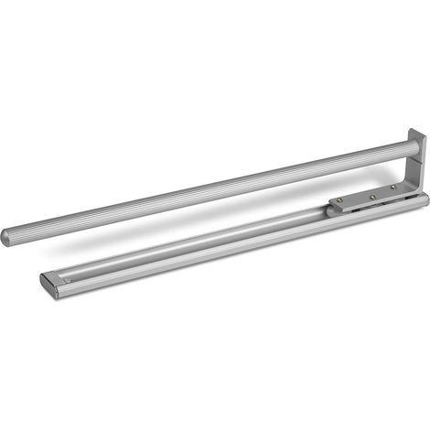 Handtuchhalter 1-armig lang Aluminiumoptik ausziehbar (1/4)