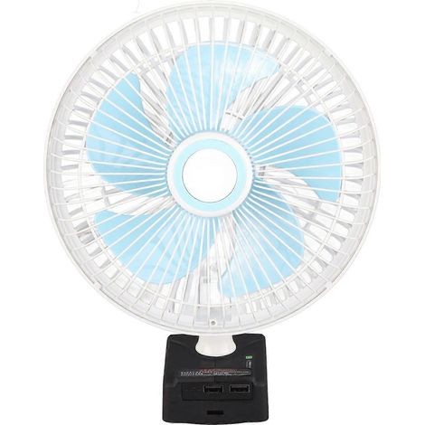 Tischventilator mit 3 Geschwindigkeitsstufen, kabellos, 18V Lithium-Akku, ideal für Camping und Baustellen.