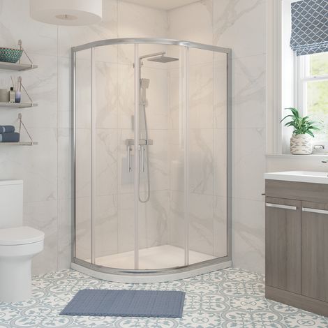 Signature Verve 2-Door Offset Quadrant Shower Enclosure 1000mm x 800mm - 6mm Glass (1/4)