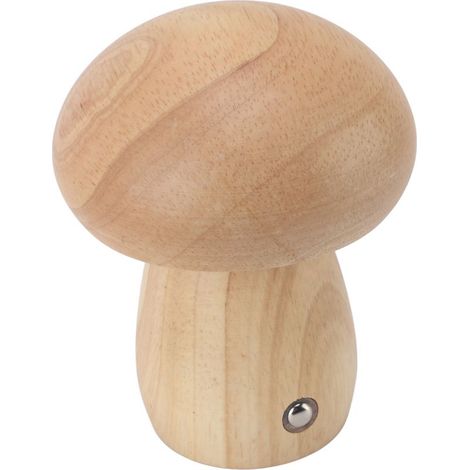 Lampe Champignon en Bois, Rechargeable par USB, sans Fil, Tactile, Portable, à intensité Variable, pour Table de Chevet, Chambre à Coucher, Décoration D'intérieur (Couleur du bois) (1/5)