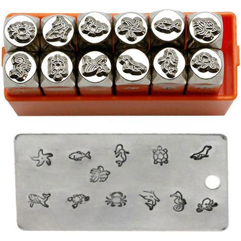 12-teiliges DIY-Metallstanzset, Stempelwerkzeug in Tierform