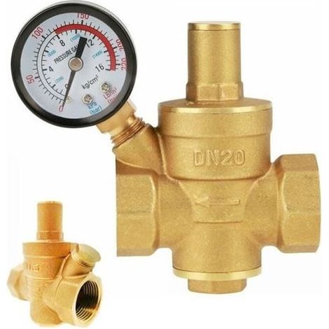 Réducteur de pression d'eau réglable en laiton DN20 Manomètre intégré Charge maximale 16 kg/cm2 Installation horizontale/verticaleDN20-3 (1/5)