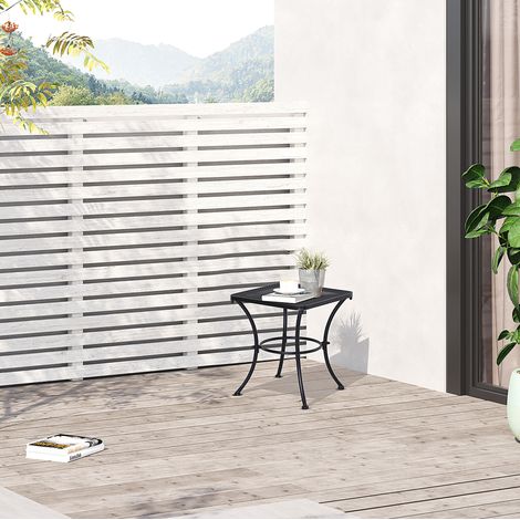 Mesa auxiliar de jardín cuadrada 45 x 45 x 50 cm de metal negro (1/5)