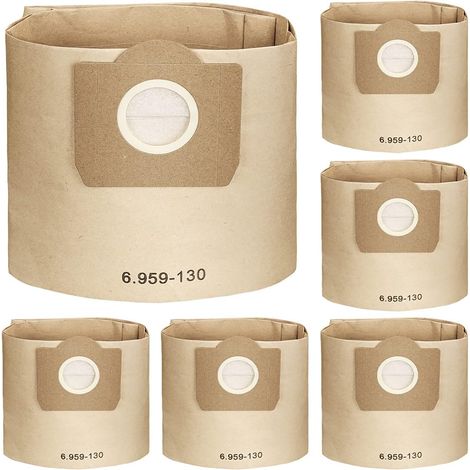 6 sacs aspirateur Karcher WD3 MV3, filtres papier rechange (1/5)