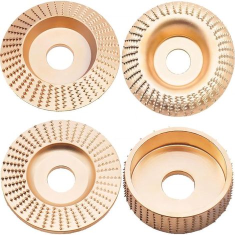 Discos de fresado: Juego de 4 discos de fresado para amoladoras angulares de 115/125 mm,lijar y cortar (color dorado),dorado,madera,125 mm,22 mm (1/5)