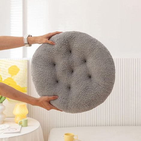 Coussin de siège en peluche courte, coussin rond doux et confortable pour salle à manger, bureau, chaise de jardin, coussin de chaise d'intérieur et d'extérieur