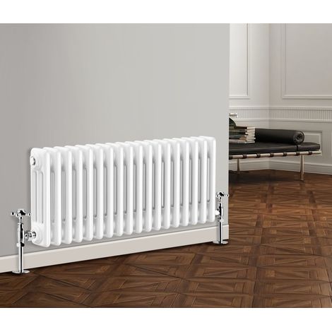 Traditional Radiator Cast Iron Style Radiator 3 Column White 300 x 830mm