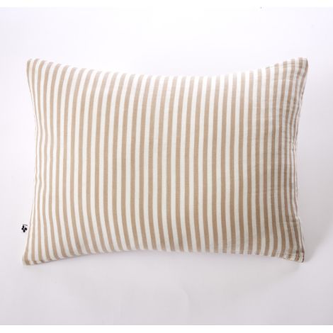 Taie d'oreiller réversible "Romie Ficelle" toutes dimensions Gaze de Coton tissée teinte l'Effet Papillon - Romie Ficelle - Taie d'oreiller 50 x 70 cm