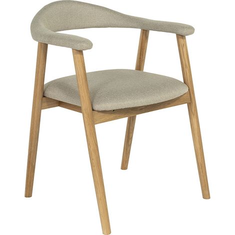 Lore - chaise en chêne massif et tissu - bois / beige