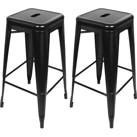 Haloyo® Küchenhocker Tresenstuhl 2er Set Barhocker Barstuhl Sitzhocker Esszimmerstuhl SCHWARZ