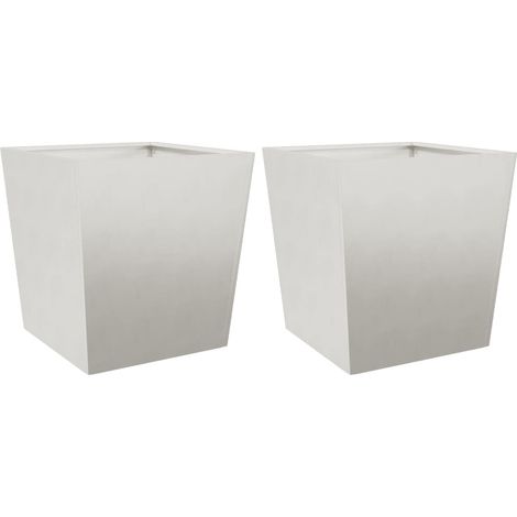 Vaso per fioriera aiuola rialzata piante fiori giardino terrazze set da 2 50 x 50 x 50 cm acciaio inox grigio chiaro 020038993