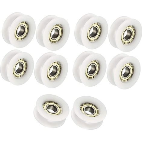 6x24x9mm Blanc U Shape Groove Guide Poulie Roulement À Billes Pour Meubles Poulie Pack De 10 (1/5)