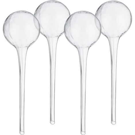 Lot de 4 boules d'arrosage pour plantes, irrigation goutte à goutte automatique, distributeur d'eau transparent (1/5)
