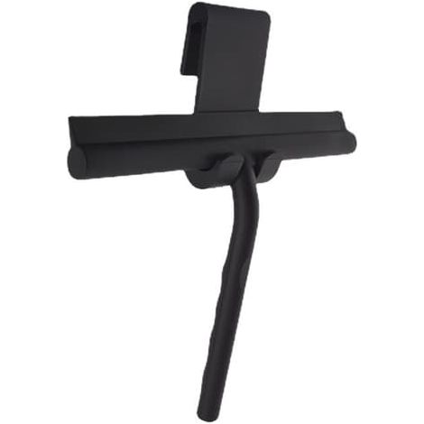 Grattoir de douche en silicone avec noyau en acier inoxydable (noir) (1/5)
