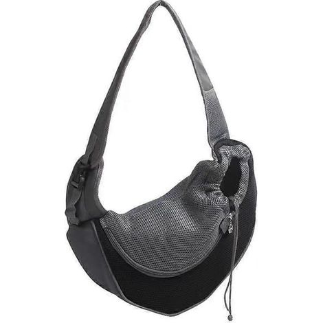 Sac pour animaux de compagnie, petit sac de voyage pour chat, pas besoin de préparer à l'avance, sac de poitrine, sac en filet respirant (grande taille, L) (1/5)