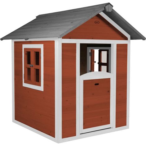 Axi Maison Enfant Beach Lodge En Rouge  Maison De Jeux En Bois Ffc Pour Les Enfants  Maisonnette / Cabane De Jeu Pour Le Jardin (1/5)