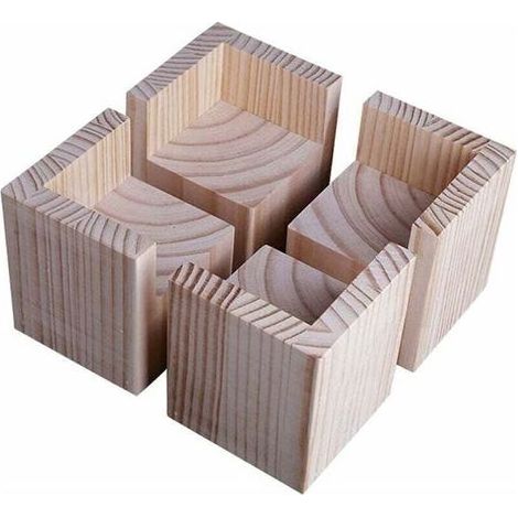 Lot de 4 élévateurs de meubles en bois – Rehausseurs pour lits et bureaux – Hauteur 5cm – Bords lisses pour sols sensibles (1/5)