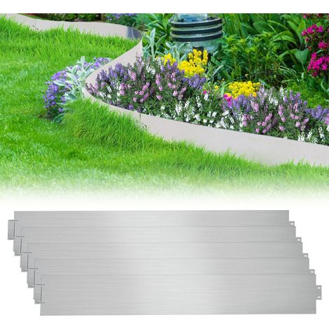 TolleTour Rasenkante Metall 100 x 15 cm 45m Beeteinfassung Mähkante Verzinkt Wegbegrenzung Beetumrandung Palisade Silber