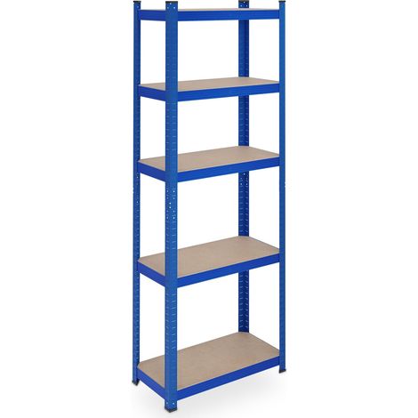 Scaffale per carichi pesanti regolabile 90 x 90 x 30 cm per garage e officina finitura elegante in acciaio blu 130014266