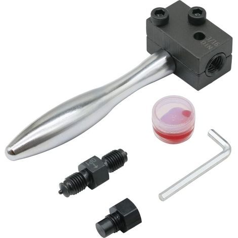 DIN 3/16" Outil d'évasement de Conduite de Frein,Kit D'Appareil À Collet Tuyau De Frein,pour Tubes en cuivre nickelé en Acier Automobile (1/4)