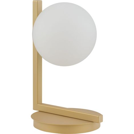 Lampada comodino moderna oro-beige Andy globo vetro G9 Sigma