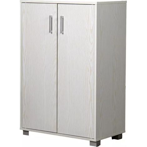 armadio multifunzione 2 ante battenti bellahome effetto venato bianco 60x35x90 cm (1/4)