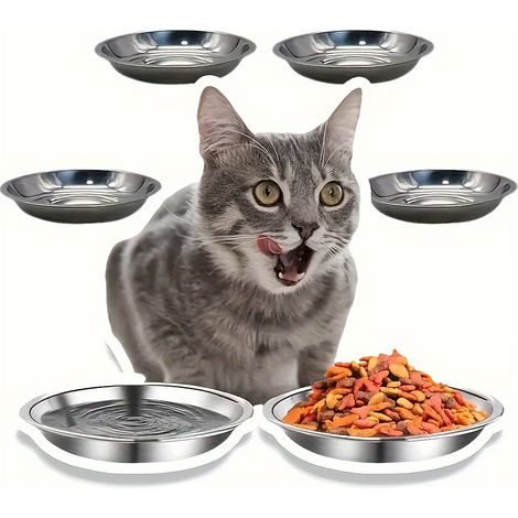Ensemble de 5 gamelles en acier inoxydable pour chats et chiens, pour la nourriture et l'eau, facile à nettoyer. (1/5)