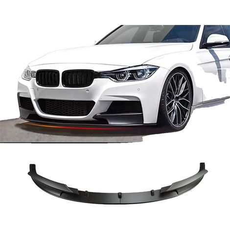 Spoiler delantero de fibra de carbono, 5 cm de altura, para sedán F30 F31 M Sport, negro brillante, diseño de dos piezas. (1/5)
