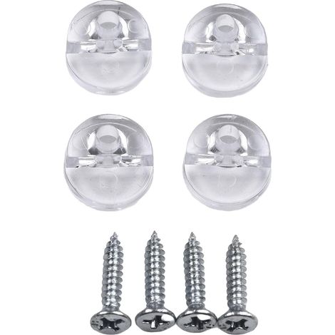 Kit de fixation murale pour miroir sans cadre (lot de 4) - Fixations en plastique pour porte de douche et salle de bain - Convient aux verres de 4 mm de diamètre (13 mm) (4 pièces) (1/5)