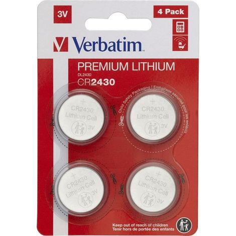 1x4 batteria al litio Verbatim CR 2430 49534