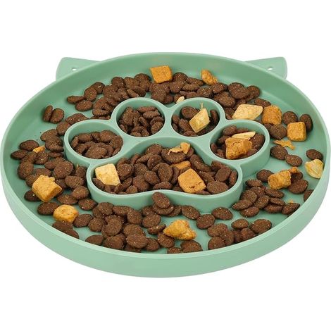 Kitty Slow Feeder Anti-Glutton Bowl, Army Green (1/5)