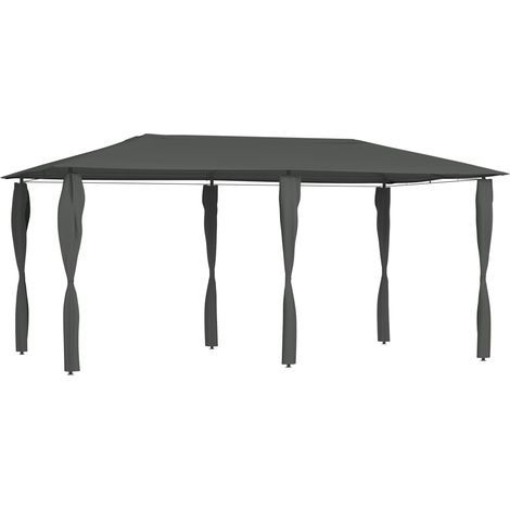 Pavillon mit Pfostenverkleidung 2,98x5,3x2,59 m Grau 160 g/m²