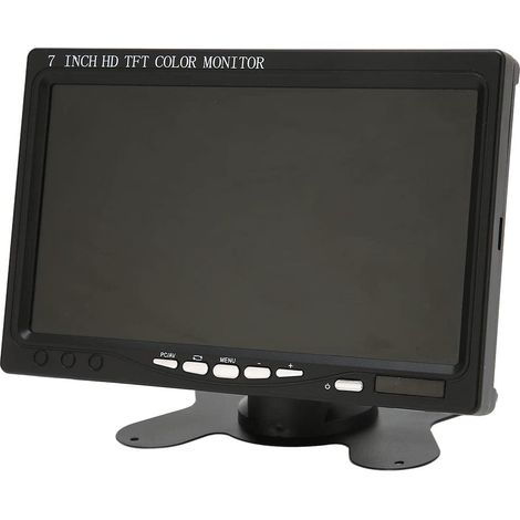 Monitor lcd 7" ingresso HDMI e VGA a colori per telecamera videosorveglianza 2 ingressi video per auto poggiatesta macchina casa camper 7 pollici con connessione rca (1/5)