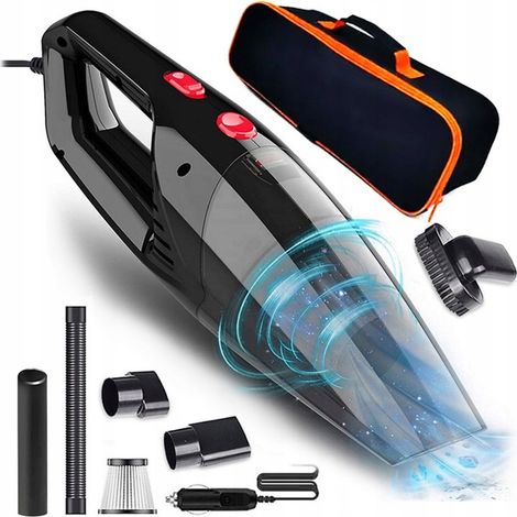 Aspiradora de mano con cable para coche, filtro HEPA, potente, 120 W, boquillas, cable de 4 m.