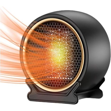 Radiateur soufflant électrique PTC 1200W silencieux, 2 niveaux de chauffe, éco énergie, protection surchauffe, noir (1/5)