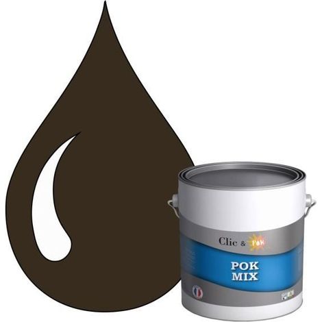 Peinture d'Accroche et Finition 2 en 1 - POK - Marron - Satiné - 3L - RAL 8014 - Universel (1/4)