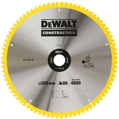 DeWalt DT1184-QZ hoja de sierra circular 305 mm carburo