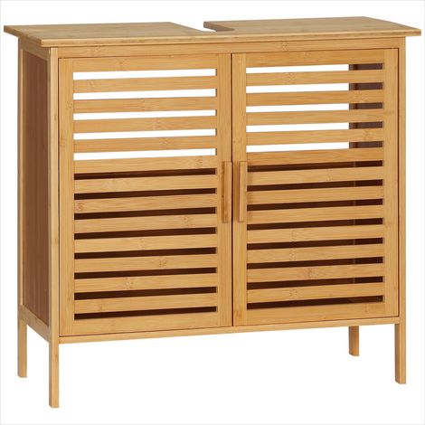 Meuble de salle de bain Bambou meuble sous vasque 2 portes 66 x (1/5)