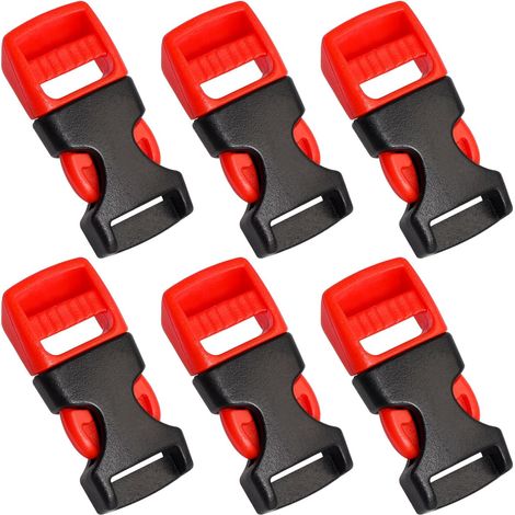Lot de 6 Clips de Menton de Casque,Fermetures pour Casque de Vélo,Clips à Double Pression Réglables à Dégagement,Boucle Enfichable avec Sécurité pour Sangle, Paracorde,Tente, Collier de Chien (1/5)